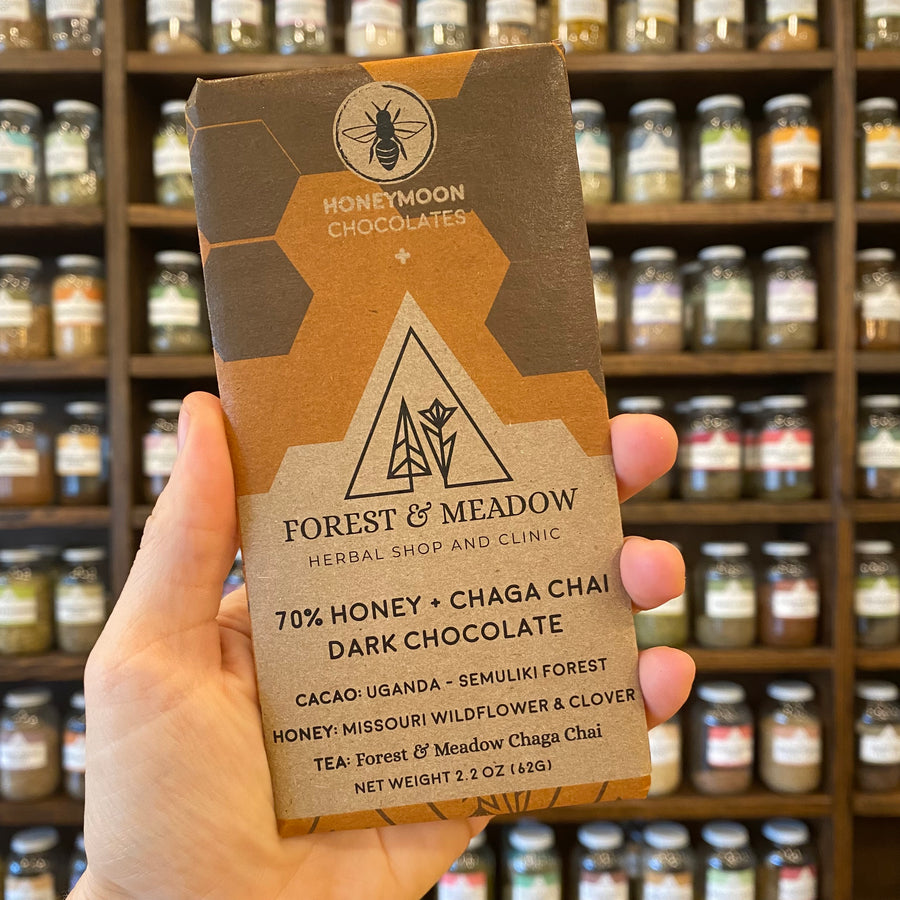 70% Honey + Chaga Chai Dark Chocolate