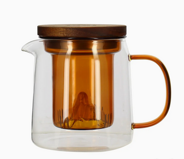 15 oz Laska Glass Teapot with Handle and Amber Infuser (Ogo Living)