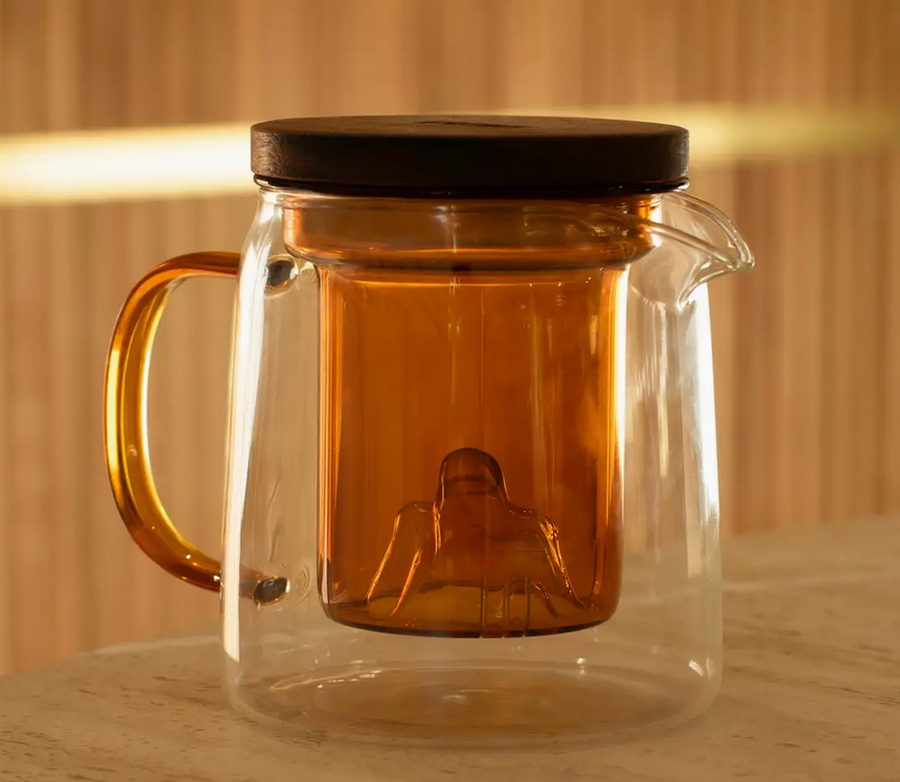 15 oz Laska Glass Teapot with Handle and Amber Infuser (Ogo Living)