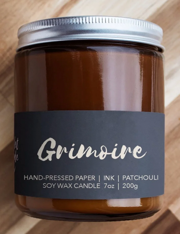 Grimoire Candle (Violet & Jade)