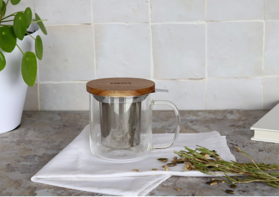 Borosilicate Glass Gustave Tea Infuser Mug (Ogo Living)